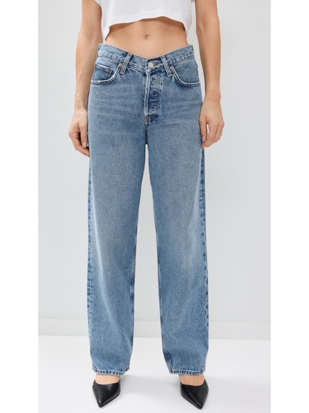 AGOLDE V-Waist Baggy Jeans in Fairway